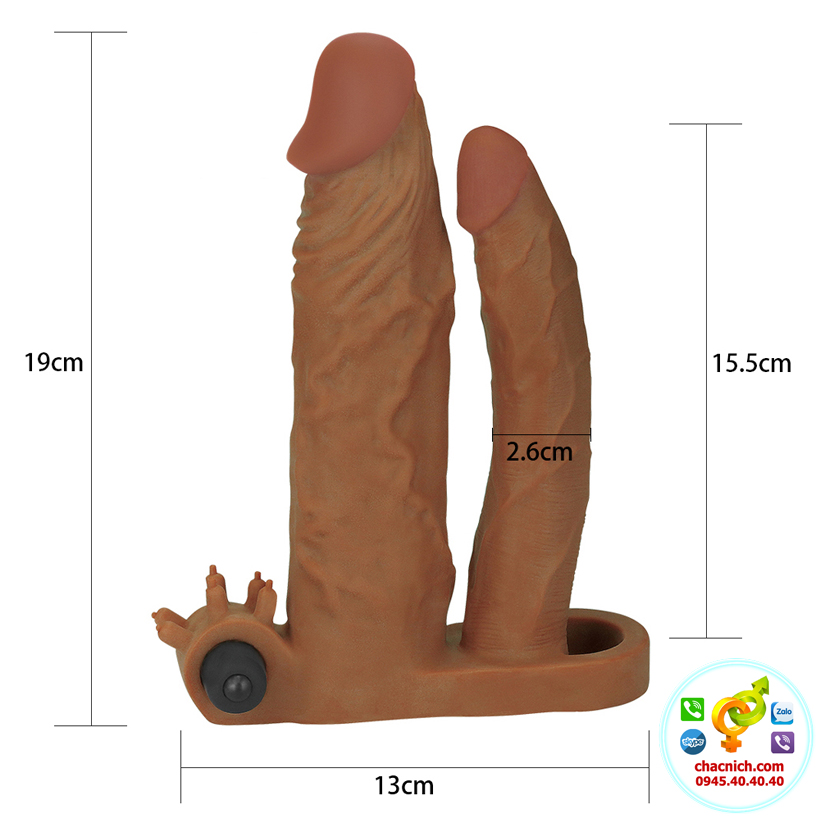 Đôn dên 2 đầu rỗng và đặc Pleasure X Tender Vibrating ( LV314101 )